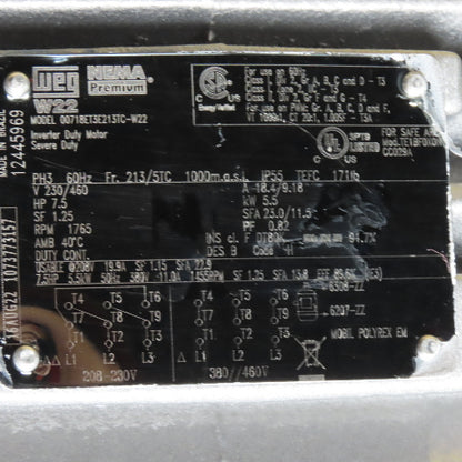 NORD SK 5282SCP VL N210TC-213TC 7.5HP Gearmotor 230/460V 3Ph 26RPM 68.63:1
