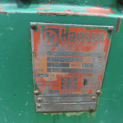 Hansen Transmissions ND21-RN 10.057:1 Ratio GearBox Gear Reducer 900RPM 100HP