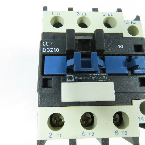 Telemecanique LC1 D3210 3-Pole Contactor 120V 60Hz Coil 50A 600VAC Max 3Ph 1NO