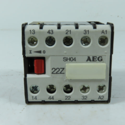 AEG SH04 Control Relay Contactor 120V 60Hz Coil 16A 600VAC Max 22Z