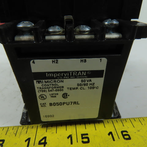 Micron B050PU7RL ImperviTRAN Control Transformer 50VA 240/480V Pri. 24V Sec.