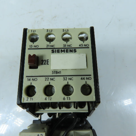 Siemens 3TB41 Motor Starter Contactor 120V 60Hz Coil 8-12.5A Overload Relay