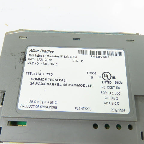 Allen-Bradley 1734-CTM Point I/O Common Terminal Module Ser C