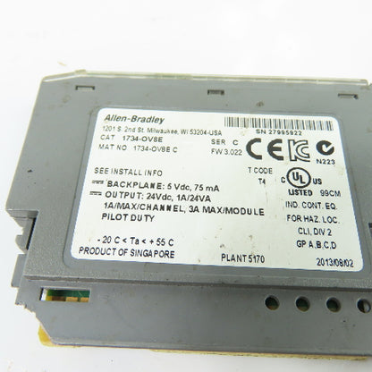 Allen-Bradley 1734-OV8E Point I/O 8 Point Digital Output Module Ser C FW 3.022