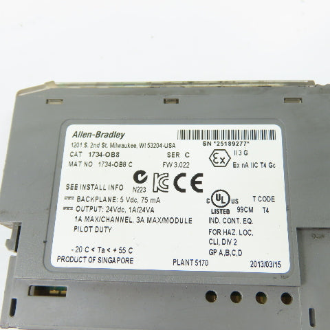 Allen-Bradley 1734-OB8 POINT I/O 8 Point Digital Output Module 24VDC Ser C
