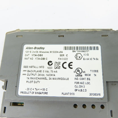 Allen-Bradley 1734-OB8 POINT I/O 8 Point Digital Output Module 24VDC Ser C