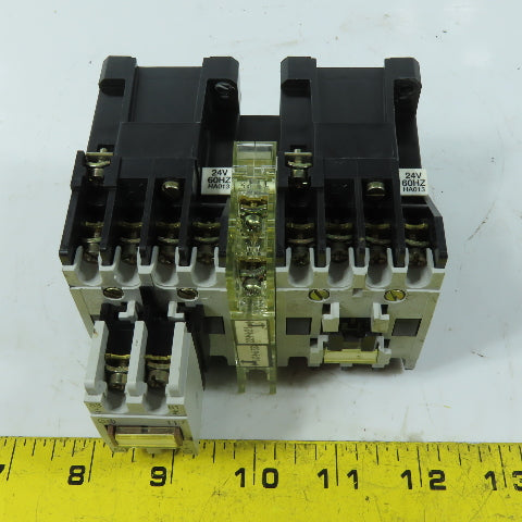 Allen-Bradley 100-A09NJ3 Reversing Contactor Assembly 24V 60Hz Coils 9A 600VAC