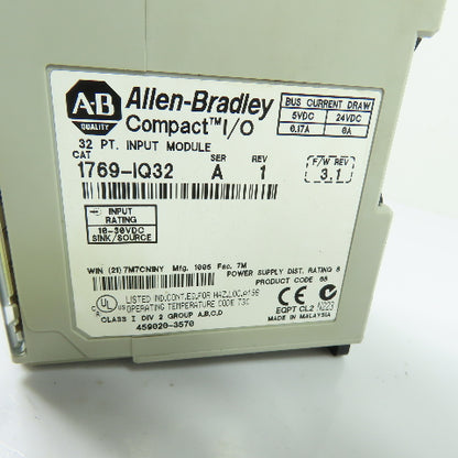 Allen-Bradley 1769-IQ32 Compact I/O 32 Pt. Input Module Ser A Rev 1 FW 3.1