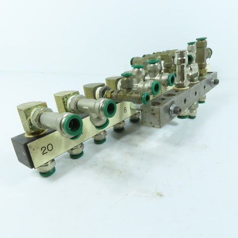 18 Port Outlet Parallel Port Distribution Air Water Manifold 3/8" NPT