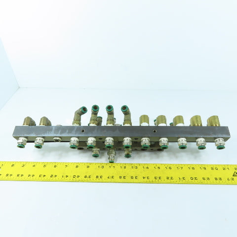 18 Port Outlet Parallel Port Distribution Air Water Manifold 3/8" NPT
