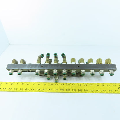 18 Port Outlet Parallel Port Distribution Air Water Manifold 3/8" NPT