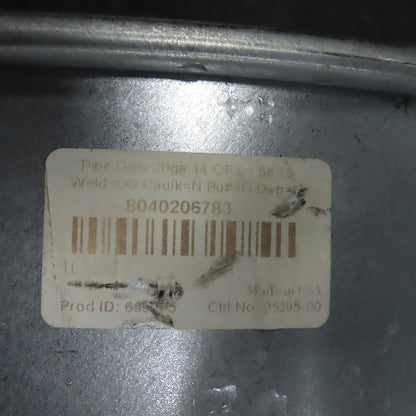 Nordfab 8040206783 14" x 58-3/4" Galvanized Steel HVAC Pipe Duct 20ga 14QF