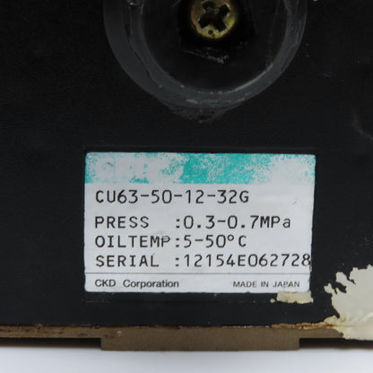 CKD Corporation CU63-50-12-32G Air Over Oil Pressure Booster 0.3-0.7MPa