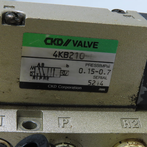CKD Corporation 4KB210 Solenoid Valve 24VDC 0.15-0.7 MPa Base Mounted