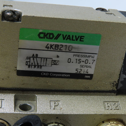 CKD Corporation 4KB210 Solenoid Valve 24VDC 0.15-0.7 MPa Base Mounted
