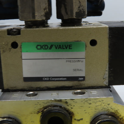 CKD 4KA210 Series 2-Station Pneumatic Solenoid Manifold Valve 24V