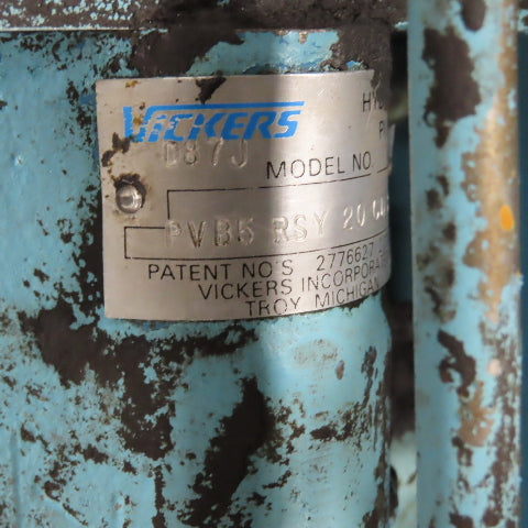 30Gal. 7.5HP Hydraulic Power Unit 230/460V 3Ph W/ Vickers PVB5-RSY-20-CD-20 Pump