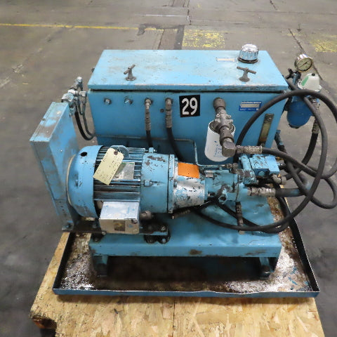 30Gal. 7.5HP Hydraulic Power Unit 230/460V 3Ph W/ Vickers PVB5-RSY-20-CD-20 Pump
