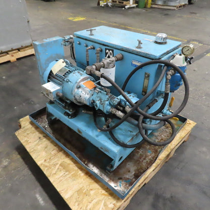 30Gal. 7.5HP Hydraulic Power Unit 230/460V 3Ph W/ Vickers PVB5-RSY-20-CD-20 Pump