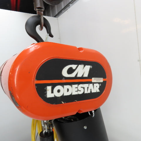 CM Lodestar Model RRS 2Ton 4000LB Electric Chain Hoist 20'Lift 16FPM 230/460 3Ph