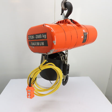 CM Lodestar Model RRS 2Ton 4000LB Electric Chain Hoist 20'Lift 16FPM 230/460 3Ph
