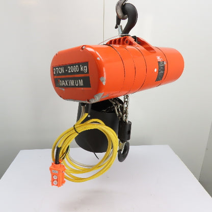 CM Lodestar Model RRS 2Ton 4000LB Electric Chain Hoist 20'Lift 16FPM 230/460 3Ph