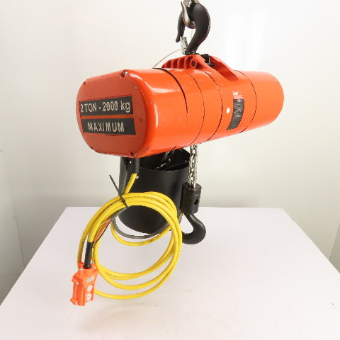 CM Lodestar Model RRS 2Ton 4000LB Electric Chain Hoist 20'Lift 16FPM 230/460 3Ph