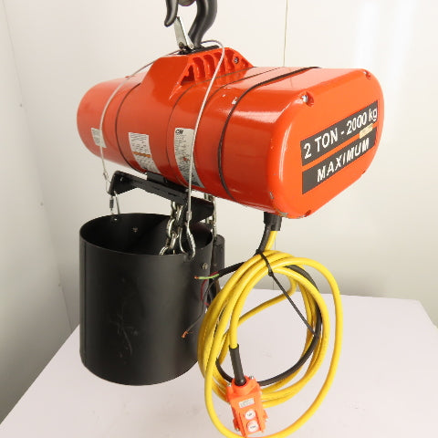 CM Lodestar Model RRS 2Ton 4000LB Electric Chain Hoist 20'Lift 16FPM 230/460 3Ph