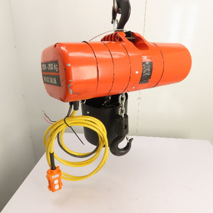 CM Lodestar Model RRS 2Ton 4000LB Electric Chain Hoist 20'Lift 16FPM 230/460 3Ph