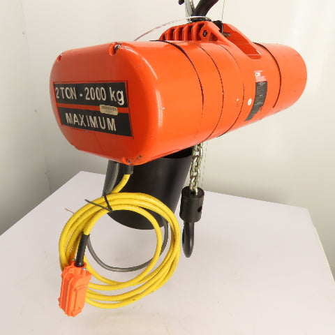 CM Lodestar Model RRS 2Ton 4000LB Electric Chain Hoist 20'Lift 16FPM 230/460 3Ph