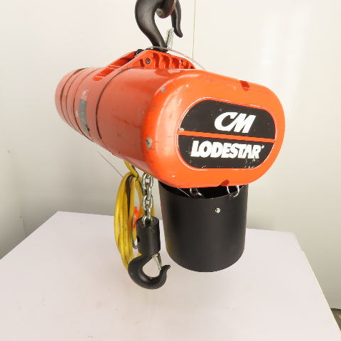 CM Lodestar Model RRS 2Ton 4000LB Electric Chain Hoist 20'Lift 16FPM 230/460 3Ph