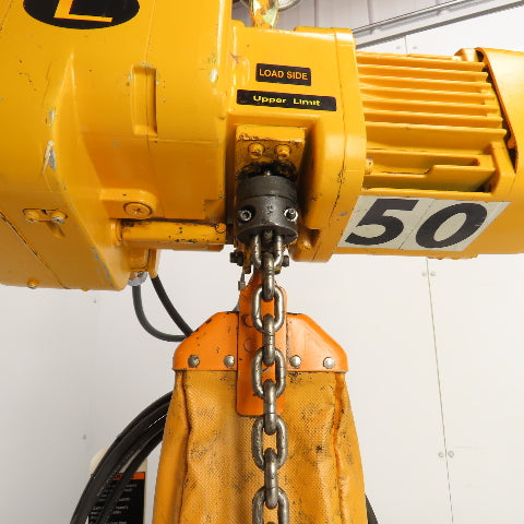 Harrington ER010L 1 Ton 2000LB Electric Chain Hoist 20' Lift 16FPM 460V 3PH