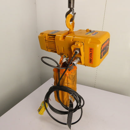 Harrington ER010L 1 Ton 2000LB Electric Chain Hoist 20' Lift 16FPM 460V 3PH