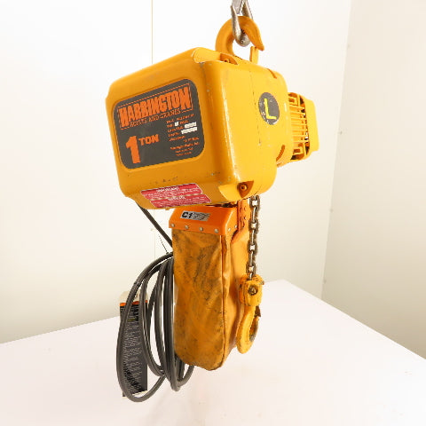 Harrington ER010L 1 Ton 2000LB Electric Chain Hoist 20' Lift 16FPM 460V 3PH