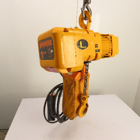 Harrington ER010L 1 Ton 2000LB Electric Chain Hoist 20' Lift 16FPM 460V 3PH