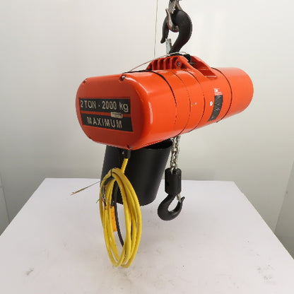 CM Lodestar Model RRS 2Ton 4000LB Electric Chain Hoist 20'Lift 16FPM 230/460 3Ph