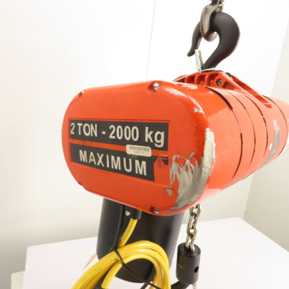 CM Lodestar Model RRS 2Ton 4000LB Electric Chain Hoist 20'Lift 16FPM 230/460 3Ph