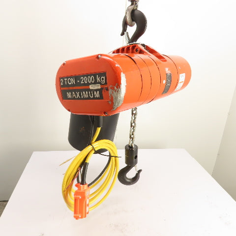 CM Lodestar Model RRS 2Ton 4000LB Electric Chain Hoist 20'Lift 16FPM 230/460 3Ph