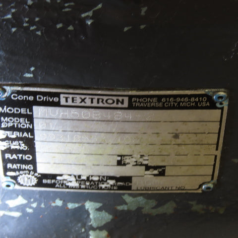 Textron Cone Drive MVH50B484-2 5:1 Ratio Right Angle Gear Reducer