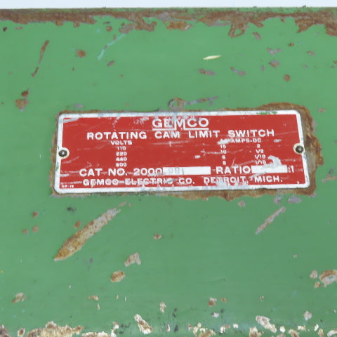 Gemco 2000-98 Rotating Cam Limit Switch 8 Circuit With Drive Sprocket