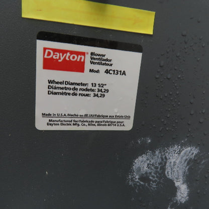 Dayton 4C131A Belt Drive Industrial High Pressure Blower Package 5HP 3Ph