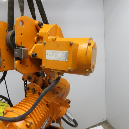 Harrington MS3E-895 1 Ton Electric Hoist 15' Travel 13FPM Power Trolley Tested