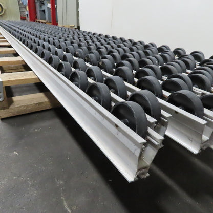 13' Long Plastic Roller Conveyor Guide Rail Skate Wheel Roller Track Lot Of 13