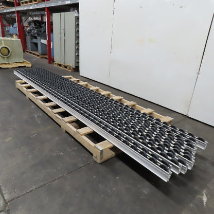 13' Long Plastic Roller Conveyor Guide Rail Skate Wheel Roller Track Lot Of 13