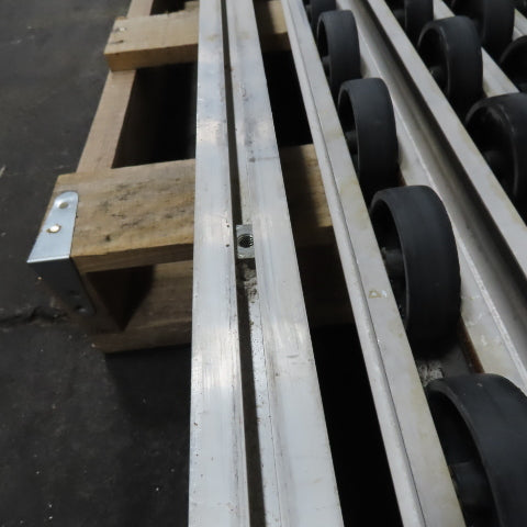 13' Long Plastic Roller Conveyor Guide Rail Skate Wheel Roller Track Lot Of 13