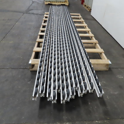 13' Long Plastic Roller Conveyor Guide Rail Skate Wheel Roller Track Lot Of 13