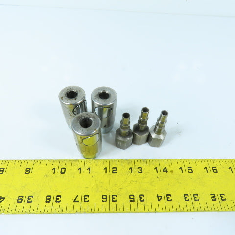 Staubli RBE 06 1/4" NPT Quick Connect Coupling Sockets and Plugs Lot Of 3 Sets