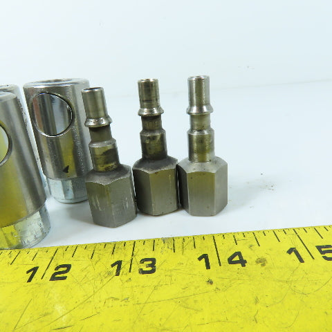 Staubli RBE 06 1/4" NPT Quick Connect Coupling Sockets and Plugs Lot Of 3 Sets