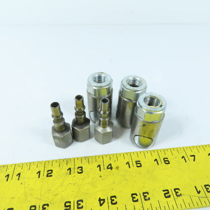 Staubli RBE 06 1/4" NPT Quick Connect Coupling Sockets and Plugs Lot Of 3 Sets