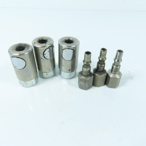 Staubli RBE 06 1/4" NPT Quick Connect Coupling Sockets and Plugs Lot Of 3 Sets